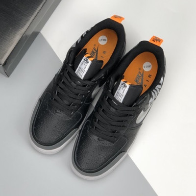 Nike 2020  Air Force 1 Mm / Wm Leather Sneakers - 나이키 2020 에어 포스 1 남여공용  레더 스니커즈 , NIKS0291.Size(230 - 275),블랙