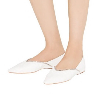 Miumiu 2020 Ladies Leather Flat Shoes - 미우미우 2020 여성용 레더 플랫 슈즈 MIUS0079.Size(225 - 245).화이트