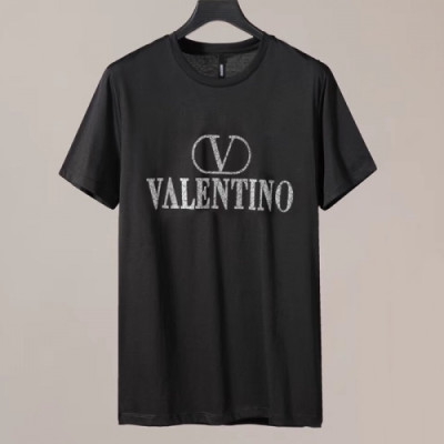 [발렌티노]Valentino 2020 Mens Logo Crew-neck Short Sleeved Tshirts - 발렌티노 2020 남성 로고 크루넥 반팔티 Val0369x.Size(m - 4xl).블랙