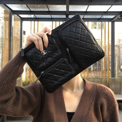 Chanel 2020 Leather Clutch Bag,27.5CM - 샤넬 2020 레더 클러치백,CHAB1406,27.5CM,블랙