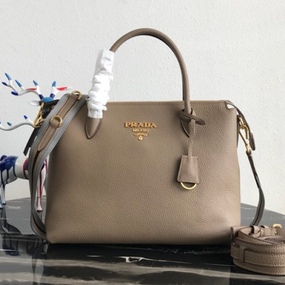 Prada 2020 Leather Tote Shoulder Bag,31cm - 프라다 2020 여성용 레더 토트 숄더백 ,1BA157-2,31cm,카키베이지