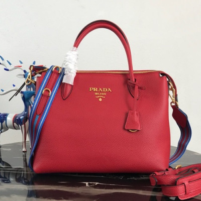 Prada 2020 Leather Tote Shoulder Bag,31cm - 프라다 2020 여성용 레더 토트 숄더백 ,1BA157-3,31cm,레드