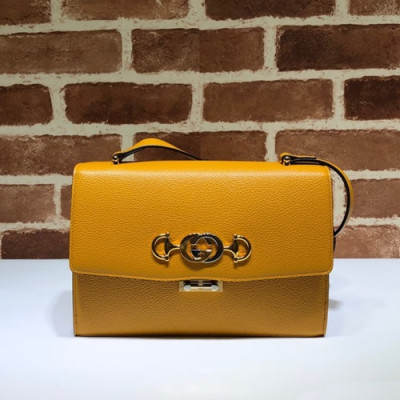 Gucci 2020 Zumi Leather Shoulder Bag,24CM - 구찌 2020 주미 레더 숄더백 576388,GUB0965,24cm,옐로우