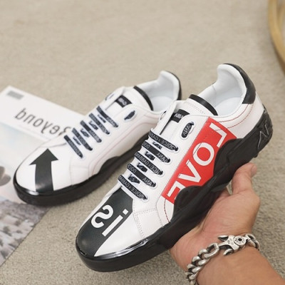 Dolce&Gabbana 2020 Mens Leather Sneakers  - 돌체앤가바나 2020 남성용 레더 스니커즈 DGS0201,Size(240 - 275).화이트
