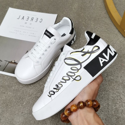 Dolce&Gabbana 2020 Mm / Wm Leather Sneakers  - 돌체앤가바나 2020 남여공용 레더 스니커즈 DGS0203,Size(225 - 275).화이트