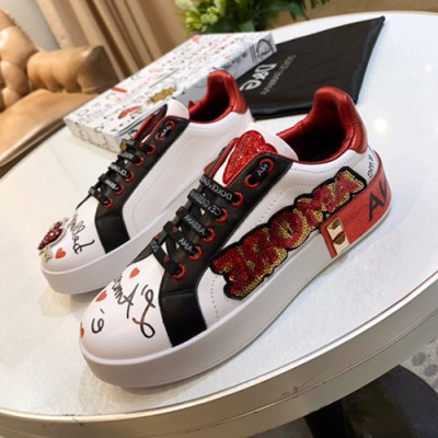 Dolce&Gabbana 2020 Mm / Wm Leather Sneakers  - 돌체앤가바나 2020 남여공용 레더 스니커즈 DGS0204,Size(225 - 275).화이트