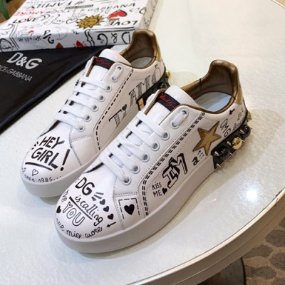 Dolce&Gabbana 2020 Mm / Wm Leather Sneakers  - 돌체앤가바나 2020 남여공용 레더 스니커즈 DGS0205,Size(225 - 275).화이트