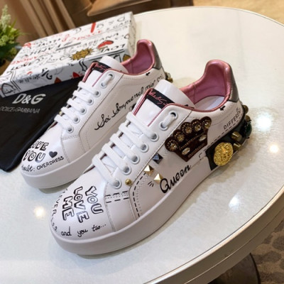 Dolce&Gabbana 2020 Mm / Wm Leather Sneakers  - 돌체앤가바나 2020 남여공용 레더 스니커즈 DGS0206,Size(225 - 275).화이트