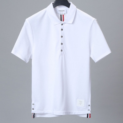 [톰브라운]Thom Browne 2020 Mm/Wm Casual Cotton Short Sleeved Polo Tshirts - 톰브라운 2020 남자 로고 코튼 폴로 반팔티 Tho0661x.Size(s - 2xl).화이트