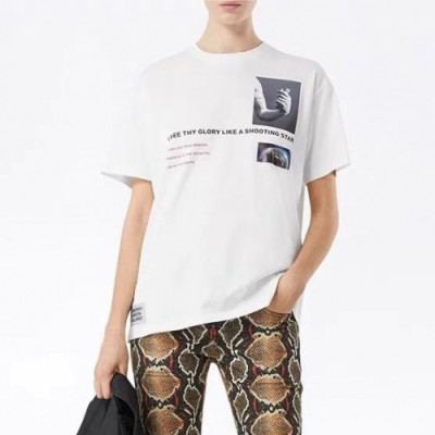 [버버리]Burberry 2020 Mm/Wm Logo Crew-neck Cotton Short Sleeved Tshirts - 버버리 2020 남자 로고 크루넥 코튼 반팔티 Bur02369x.Size(2xs - l).화이트