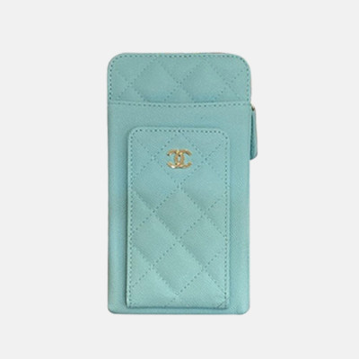 Chanel 2020 Ladies Wallet / Coin Purse / Card Purse / Phone Case - 샤넬 2020 여성용 레더 장지갑  / 동전지갑 / 카드지갑 / 휴대폰 케이스,CHAW0076,18cm.스카이블루(금장)