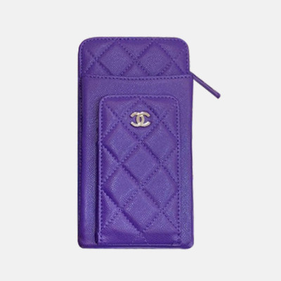 Chanel 2020 Ladies Wallet / Coin Purse / Card Purse / Phone Case - 샤넬 2020 여성용 레더 장지갑  / 동전지갑 / 카드지갑 / 휴대폰 케이스,CHAW0077,18cm.퍼플(금장)