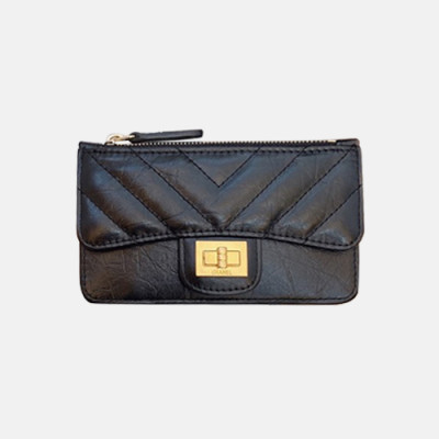 Chanel 2020 Ladies Wallet / Card Purse - 샤넬 2020 여성용 레더 중지갑  / 카드지갑 ,CHAW0079,13cm.블랙(금장)