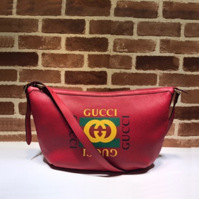 Gucci 2020 Half Moon Mm / Wm Leather Shoulder Bag,47.5CM - 구찌 2020 하프문 남여공용 레더 숄더백 523588,GUB0967,47.5cm,레드