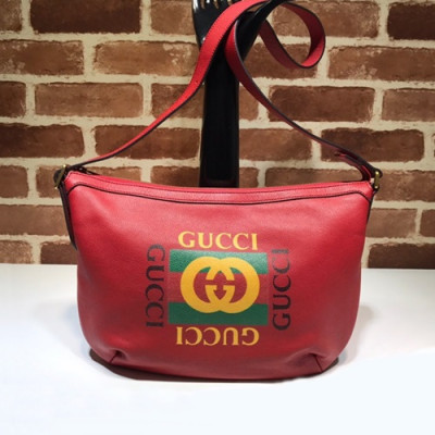 Gucci 2020 Half Moon Mm / Wm Leather Small Shoulder Bag,32CM - 구찌 2020 하프문 남여공용 레더 스몰 숄더백 523592,GUB0969,32cm,레드