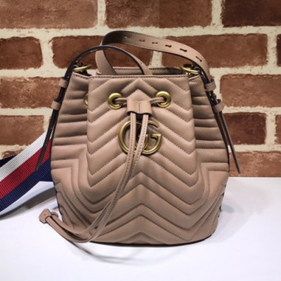 Gucci 2020 Marmont Matlase Women Bucket Bag,21CM - 구찌 2020 마몬트 마틀라세 여성용 버킷백 476674, GUB0977,21CM,베이지