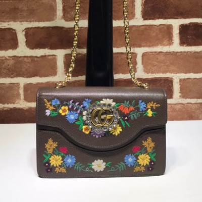 Gucci 2020 Leather Chain Shoulder Bag,22.5CM - 구찌 2020 레더 체인 숄더백 499617,GUB0996,22.5cm,브라운