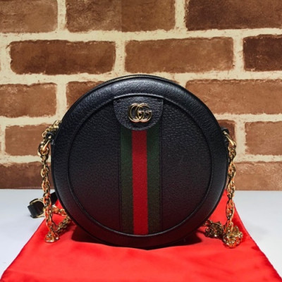 Gucci 2020 GG Ophidia Mini Leather Round Women Shoulder Bag,18CM - 구찌 2020 GG 오피디아 미니 레더 라운드 여성용 숄더백 550618,GUB1005,18CM,블랙