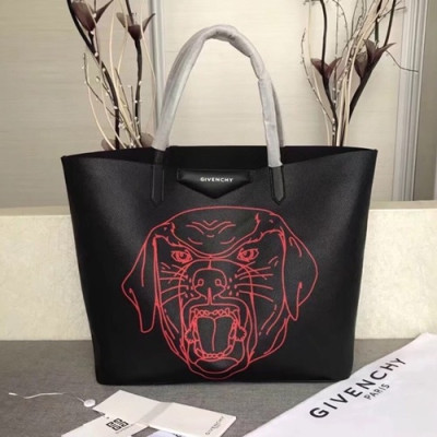 Givenchy 2020 Leather Women Tote Shopper Bag ,53cm - 지방시 2020 레더 여성용 토트 쇼퍼백 GVB0325,53cm,블랙