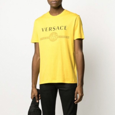 [베르사체]Versace 2020 Mens Logo Silket Short Sleeved Tshirts - 베르사체 2020 남성 메두사 실켓 반팔티 Ver0576x.Size(s - 3xl).옐로우