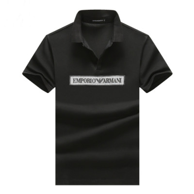 [알마니]Armani 2019 Mens Logo Cotton Short Sleeved Tshirts - 알마니 2019 남성 로고 코튼 반팔티 Arm0627x.Size(m - 3xl).블랙