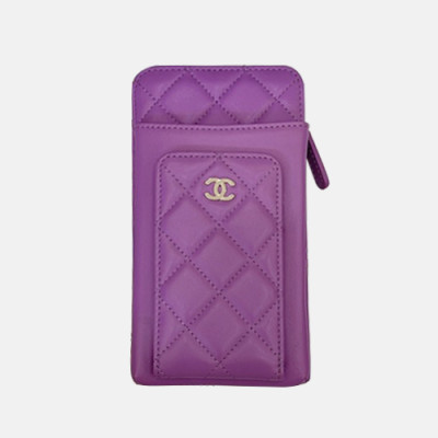 Chanel 2020 Ladies Wallet / Coin Purse / Card Purse / Phone Case - 샤넬 2020 여성용 레더 장지갑  / 동전지갑 / 카드지갑 / 휴대폰 케이스,CHAW0083,18cm.연퍼플(금장)
