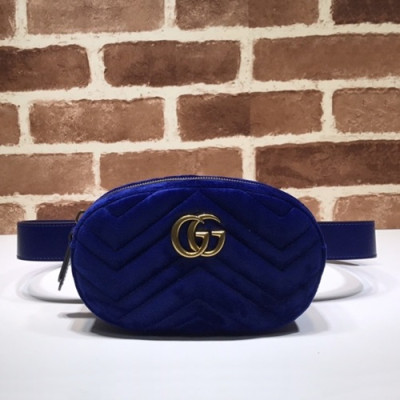 Gucci 2020 Marmont Matlase Velvet Belt Bag,18CM - 구찌 2020 마몬트 마틀라세 벨벳 벨트백 ,476434 ,GUB1014,18CM,블루