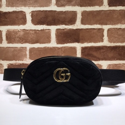 Gucci 2020 Marmont Matlase Velvet Belt Bag,18CM - 구찌 2020 마몬트 마틀라세 벨벳 벨트백 ,476434 ,GUB1016,18CM,블랙
