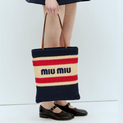 MiuMiu Crochet Cotton Tot Bag - 미우미우 크로셰 코튼 토트백, MIUB0389