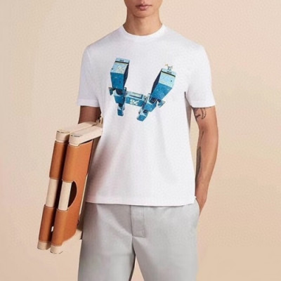 Hermes 2020 Mens Crew-neck Silket Short Sleeved Tshirts - 에르메스 2020 남성 크루넥 실켓 반팔티 Her0408x.Size(m - 2xl).화이트