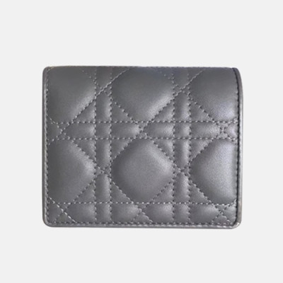 Dior 2020 Ladies Leather Wallet,11cm - 디올 2020 여성용 레더 반지갑  DIOW0017 ,11CM,그레이
