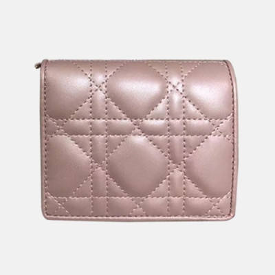 Dior 2020 Ladies Leather Wallet,11cm - 디올 2020 여성용 레더 반지갑  DIOW0018 ,11CM,로즈핑크