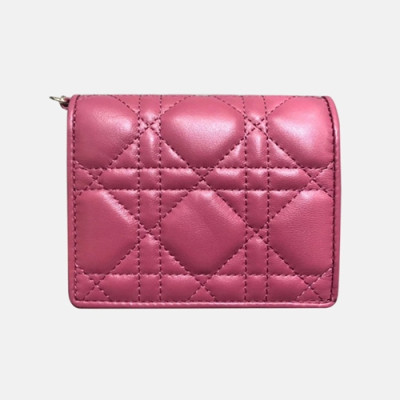Dior 2020 Ladies Leather Wallet,11cm - 디올 2020 여성용 레더 반지갑  DIOW0019 ,11CM,핑크