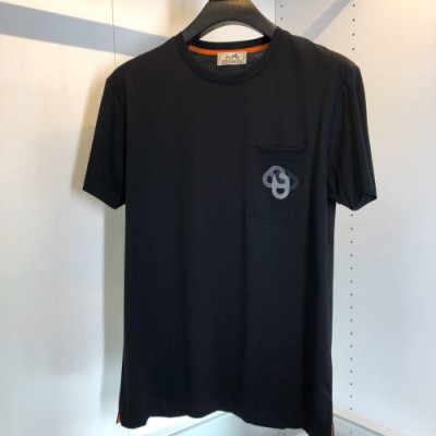 Hermes 2020 Mens Crew-neck Silket Short Sleeved Tshirts - 에르메스 2020 남성 크루넥 실켓 반팔티 Her0415x.Size(m - 2xl).블랙