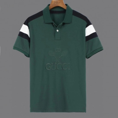 [매장판]Gucci 2020 Mens Logo Cotton Polo Short Sleeved Tshirts - 구찌 2020 남성 로고 폴로 코튼 반팔티 Guc02423x.Size(m - 2xl).그린