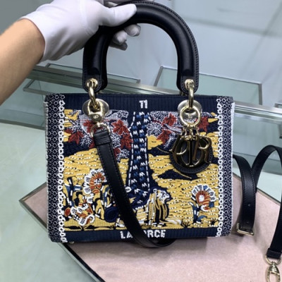 Dior 2020 Lady Dior Tote Shoulder Bag,24CM - 디올 2020 레이디 디올 토트 숄더백 DIOB0508,24CM,네이비(금장)