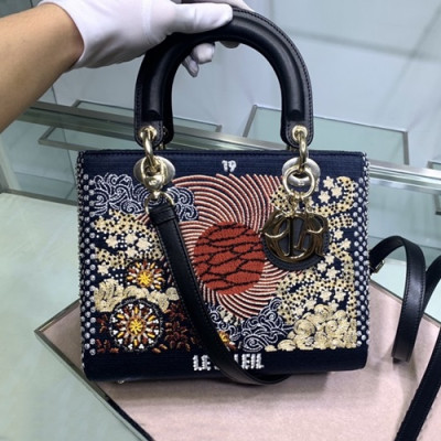 Dior 2020 Lady Dior Tote Shoulder Bag,24CM - 디올 2020 레이디 디올 토트 숄더백 DIOB0509,24CM,네이비(금장)