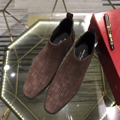 Ferragamo 2020 Mens Leather Boots - 페라가모 2020 남성용 레더 부츠 FGMS0368,Size(240 - 270).브라운