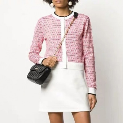 [미우미우]Miu miu 2020 Womens Trendy Knit Cardigan- 미우미우 2020 여성 트렌디 니트 가디건 Miu0184x.Size(s - l).레드