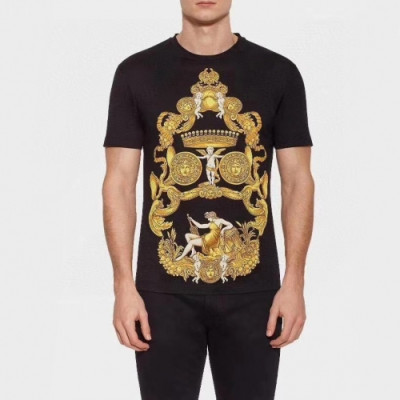 [베르사체]Versace 2020 Mens Logo Silket Short Sleeved Tshirts - 베르사체 2020 남성 메두사 실켓 반팔티 Ver0592x.Size(m - 2xl).2컬러(블랙/화이트)