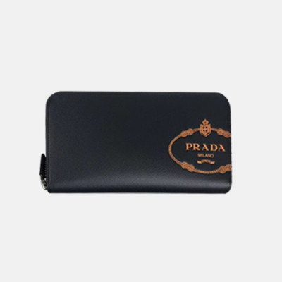Prada 2020 Saffiano Mens Zip Round Wallet, 2ML317 - 프라다 2020 사피아노 남성용 지퍼 라운드 장지갑,PRAW0152,20CM.네이비