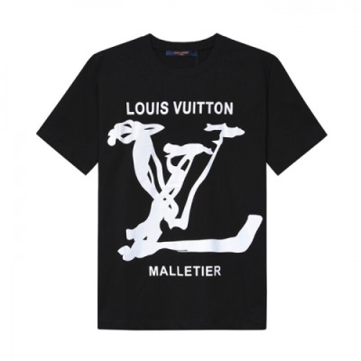 [루이비통]Louis vuitton 2020 Mens Crew-neck Cotton Short Sleeved Tshirts - 루이비통 2020 남성 크루넥 코튼 오버사이즈 반팔티 Lou01748x.Size(s - xl).블랙