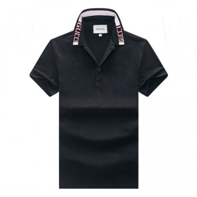 [매장판]Gucci 2020 Mens Logo Cotton Polo Short Sleeved Tshirts - 구찌 2020 남성 로고 폴로 코튼 반팔티 Guc02446x.Size(m - 3xl).블랙