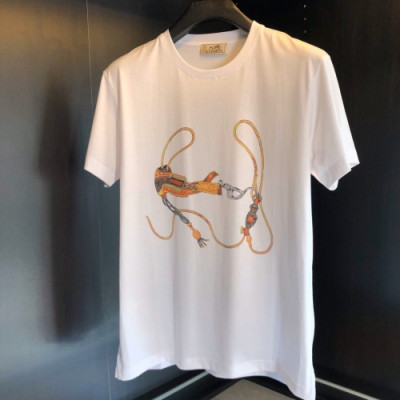 Hermes 2020 Mens Crew-neck Silket Short Sleeved Tshirts - 에르메스 2020 남성 크루넥 실켓 반팔티 Her0422x.Size(m - 3xl).화이트