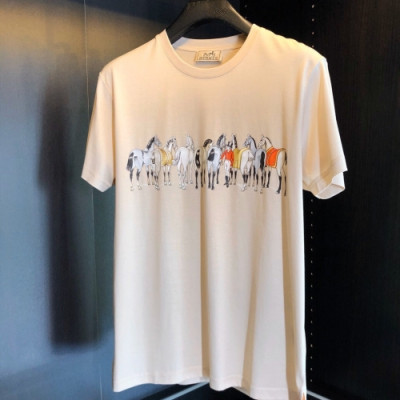 Hermes 2020 Mens Crew-neck Cotton Short Sleeved Tshirts - 에르메스 2020 남성 크루넥 코튼 반팔티 Her0423x.Size(m - 3xl).베이지