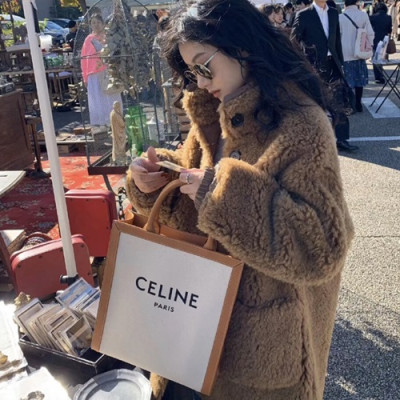 Celine 2020 Vertical Cabas Canvas Tote Shopper Bag,32.5CM - 셀린느 2020 버티컬 카바스 캔버스 토트 쇼퍼백 ,192082-1,32.5CM,연베이지