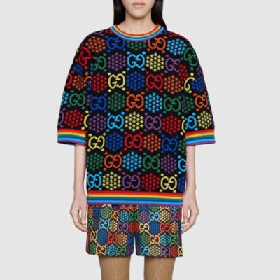 [구찌]Gucci 2020 Womens Casual Crew-neck Short sleeved Sweaters - 구찌 2020 여성 캐쥬얼 크루넥 반팔 스웨터 Guc02449x.Size(s - l).블랙