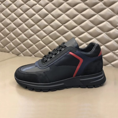 Prada 2020 Mens Leather  Running Shoes - 프라다 2020 남성용 레더 런닝슈즈 ,PRAS0358,Size(245 - 270).블랙네이비