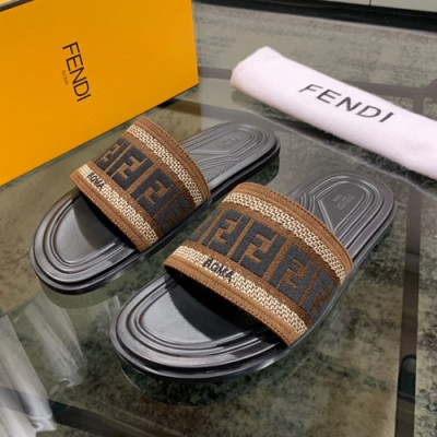 Fendi 2020 Mens Leather & Knit Slipper - 펜디 2020 남성용 레더 &니트 슬리퍼 FENS0323,Size(240 - 270).블랙브라운