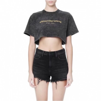 [매장판]Alexsander Wang 2020 Womens Logo Cotton Short Sleeved Tshirts - 알렉산더왕 2020 여성 로고 코튼 반팔티 Alw0089x.Size(s - l).그레이